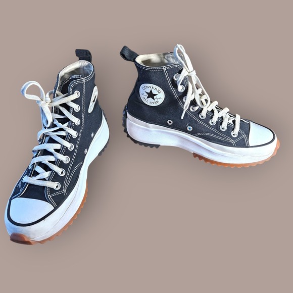 Converse Shoes - Converse Run Star Hike High Top Black Canvas Sneakers Women's Size 8.5